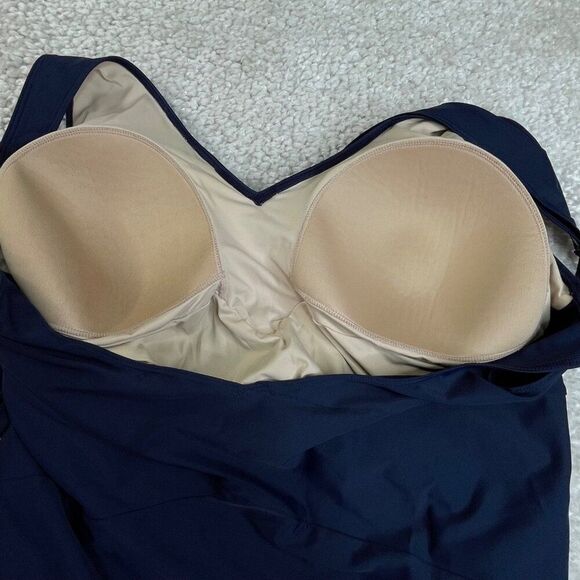 Summersalt The Perfect Wrap One Piece Swimsuit Navy Blue Womens Plus 22 - Picture 5 of 10